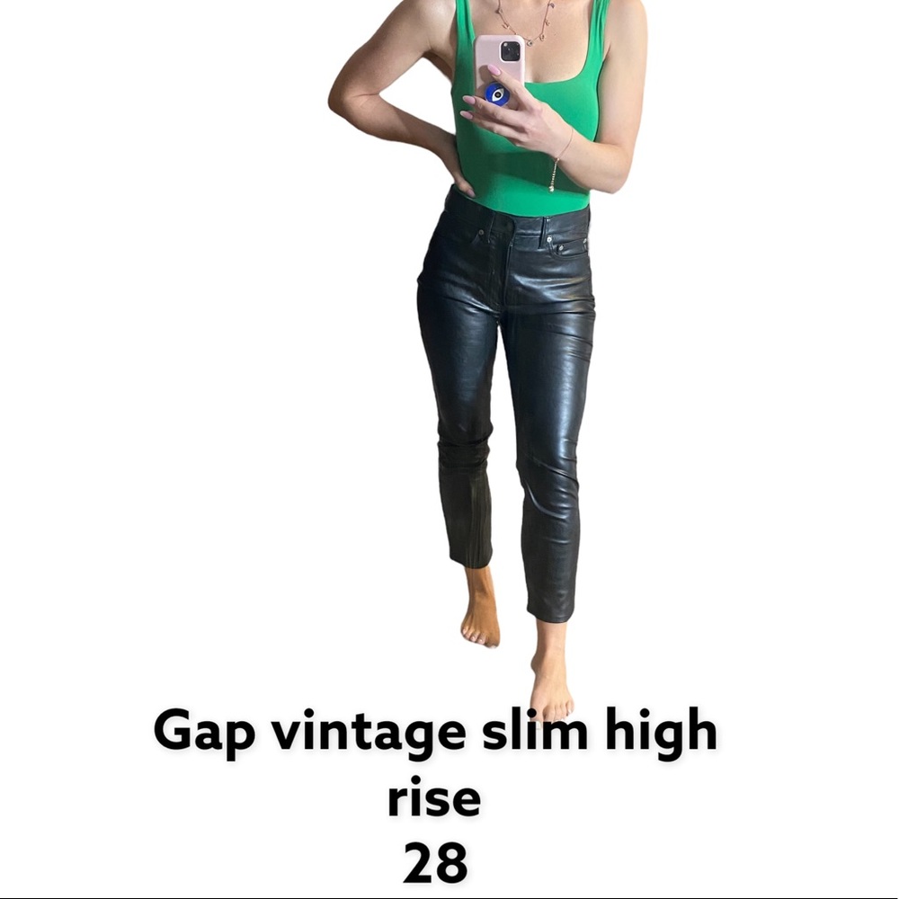 High rise vintage faux leather jeans size 28!!!! The BEST!!!